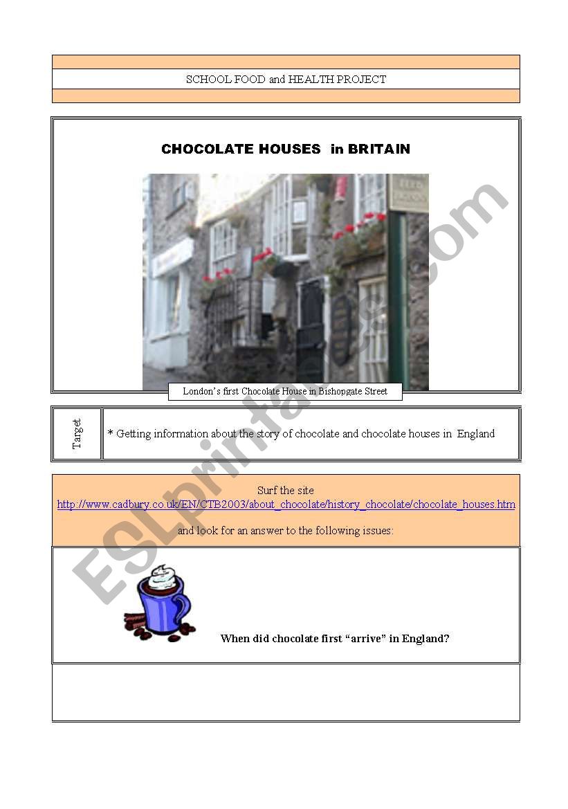 Chocolate in Britain worksheet