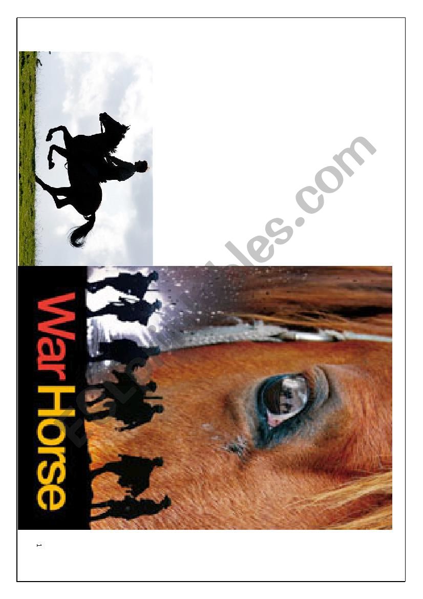 WAR HORSE SCRAPBOOK COVER worksheet