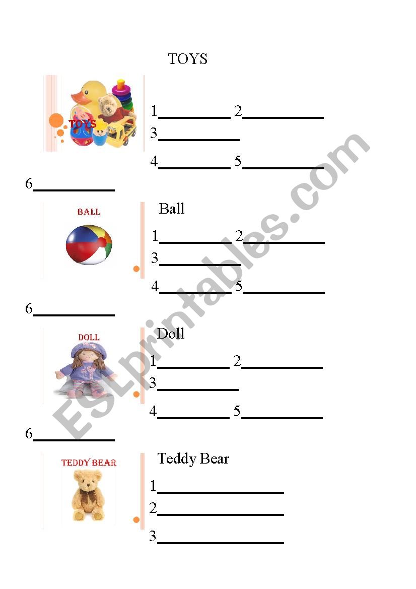 toys worksheet