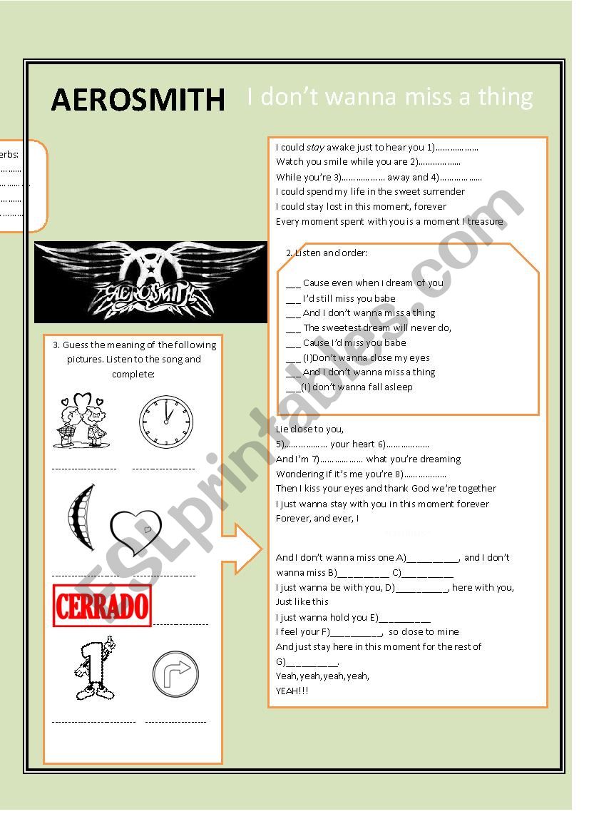 LISTENING- AEROSMITH- I DONT WANNA MISS A THING