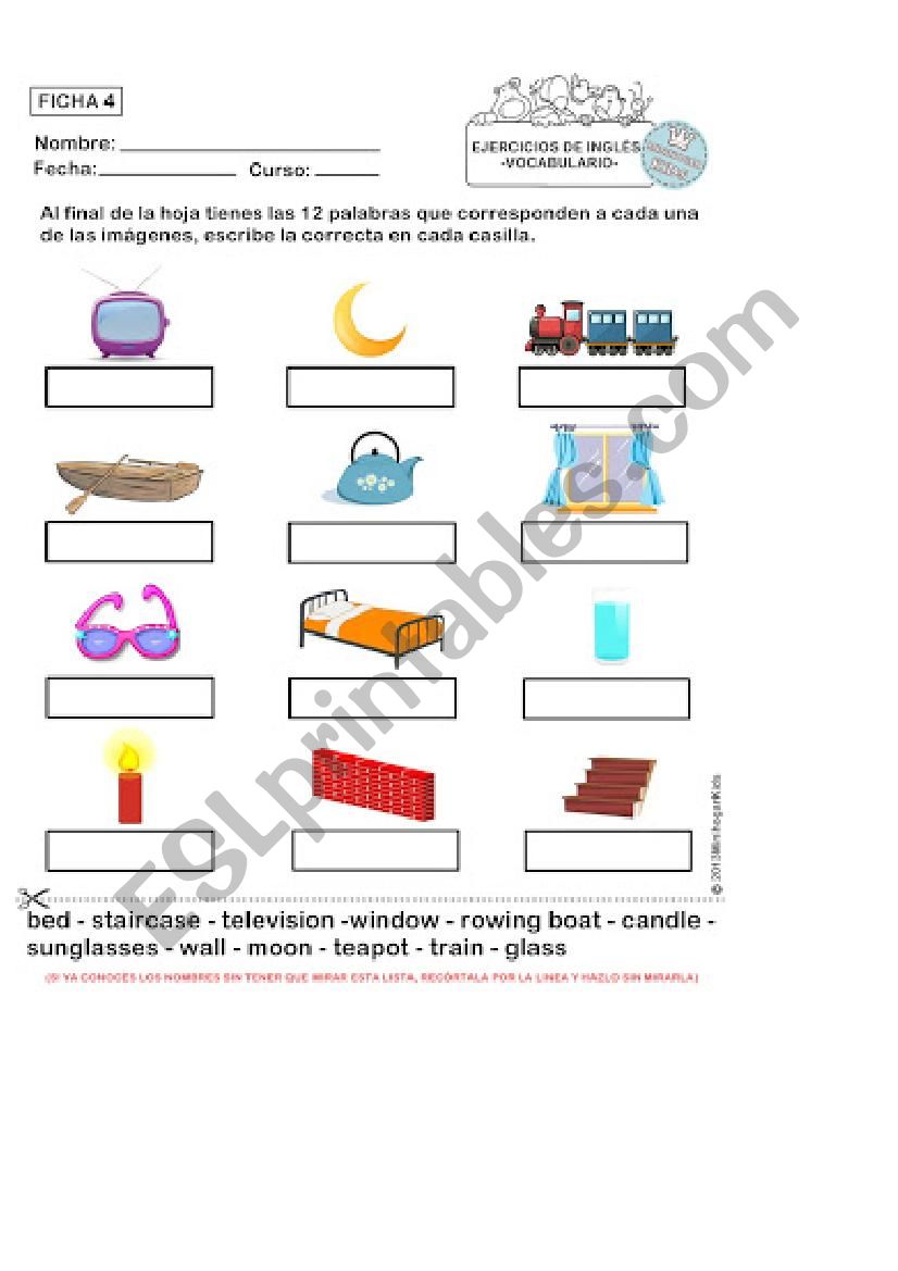 Vocabulary worksheet