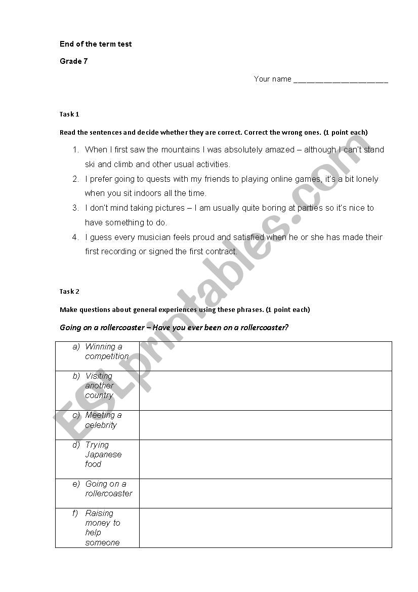 Global English 6 progress test