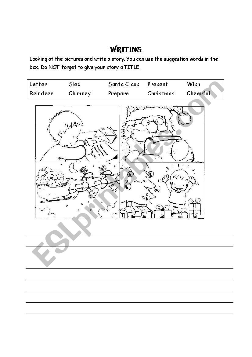 Writing picture worksheet