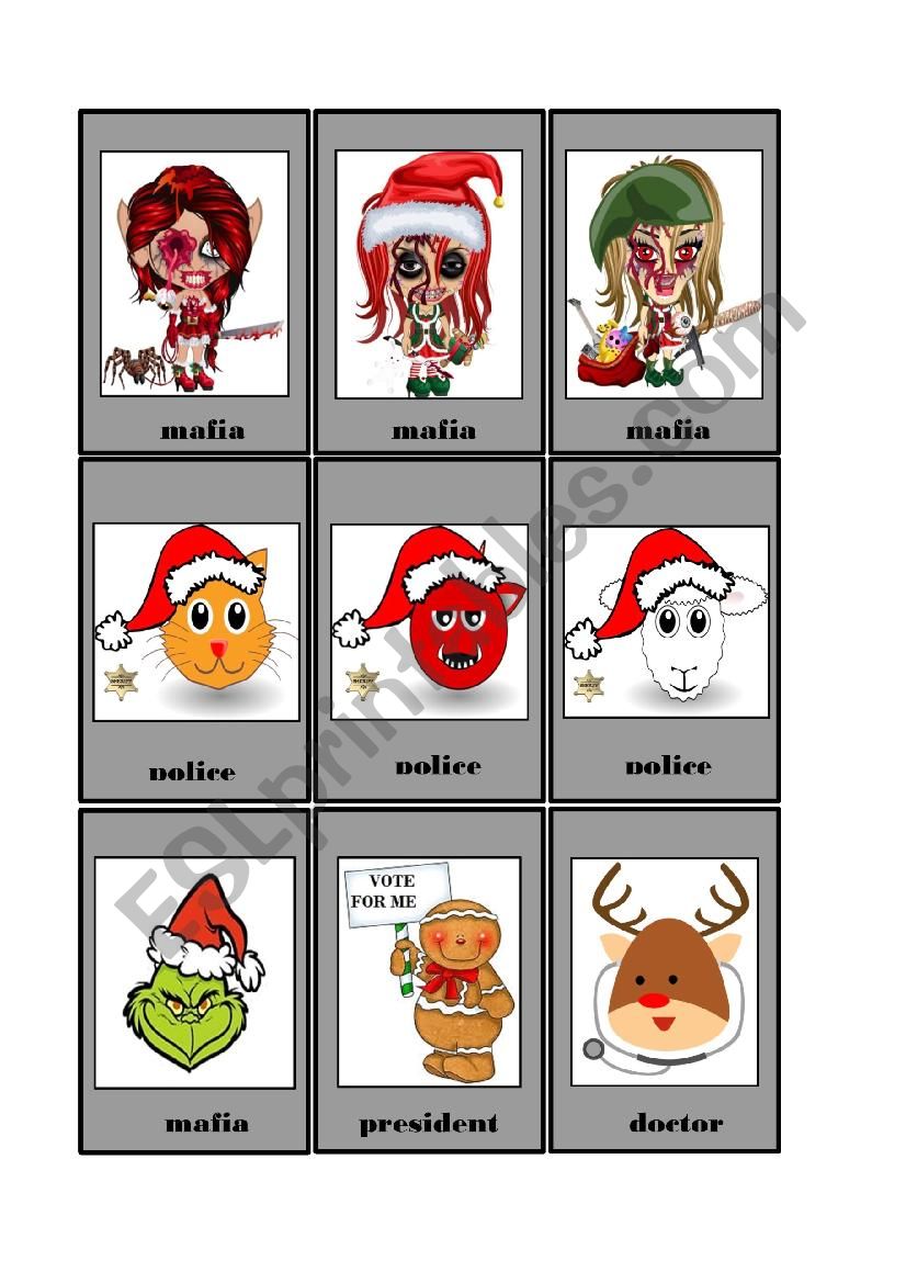 Mafia - Christmas edition worksheet
