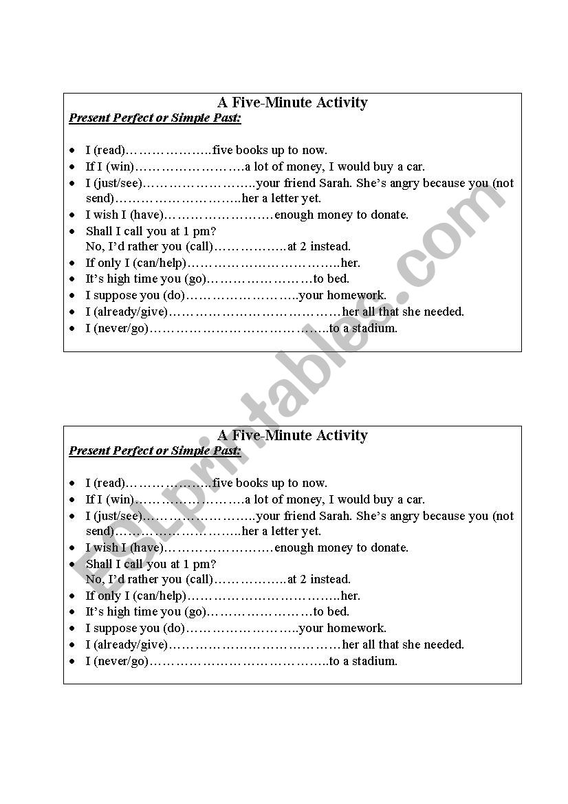 Present perfect vs simple past