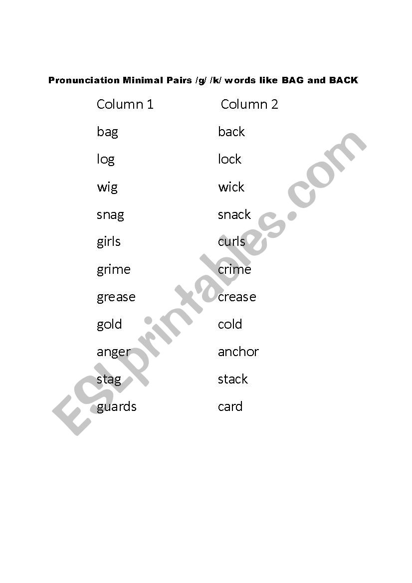 ESL worksheet