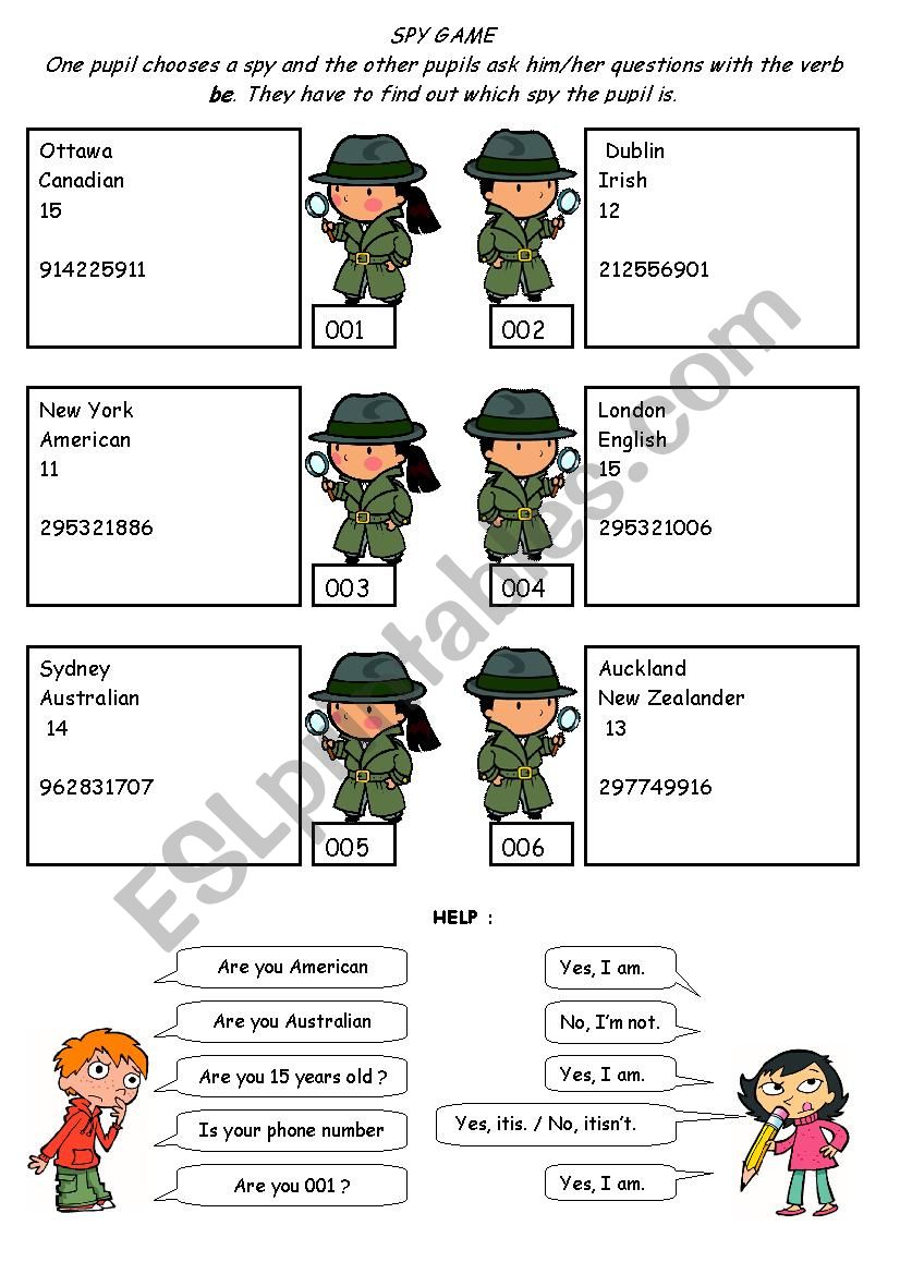 become a spy  worksheet