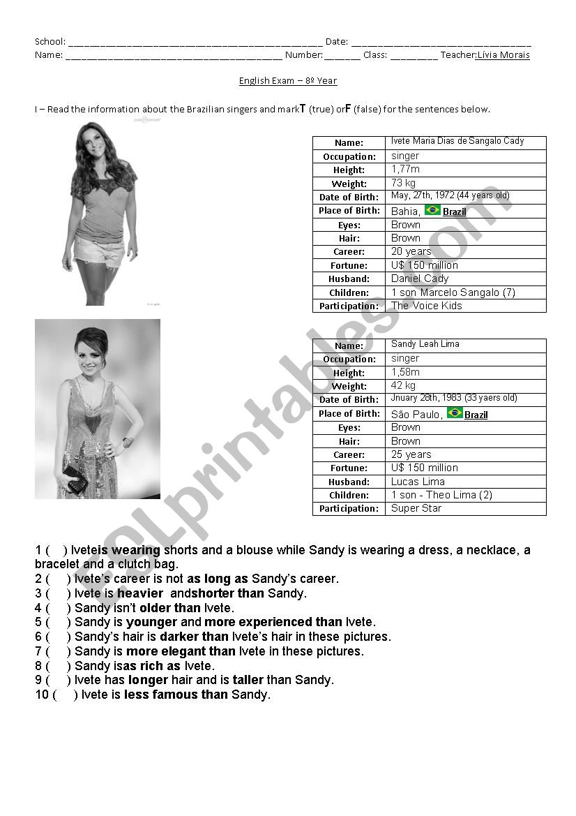 Comparative, Superlative, Simple Present and Simple Past