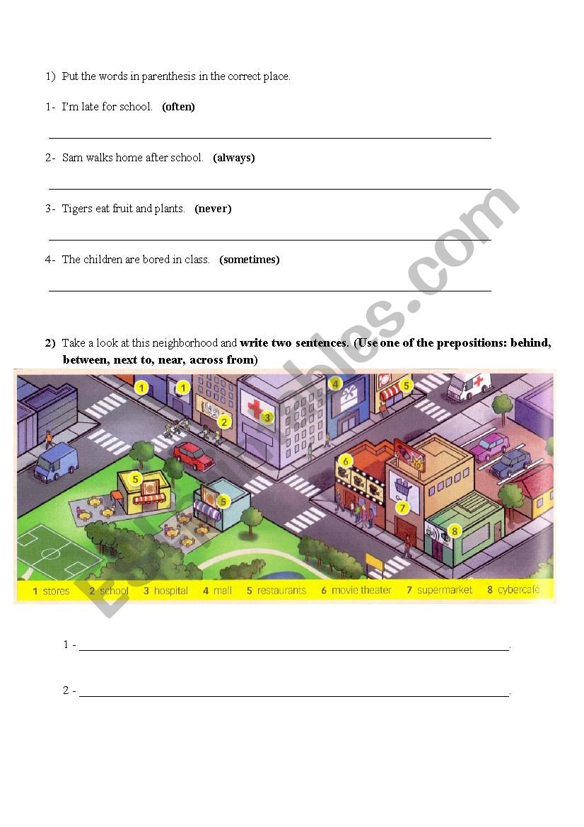 Adverbs worksheet