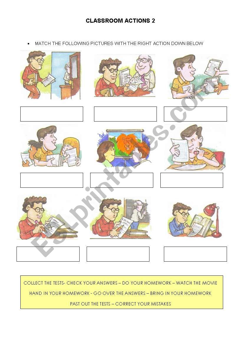 CLASSROOM ACTIONS 2 worksheet