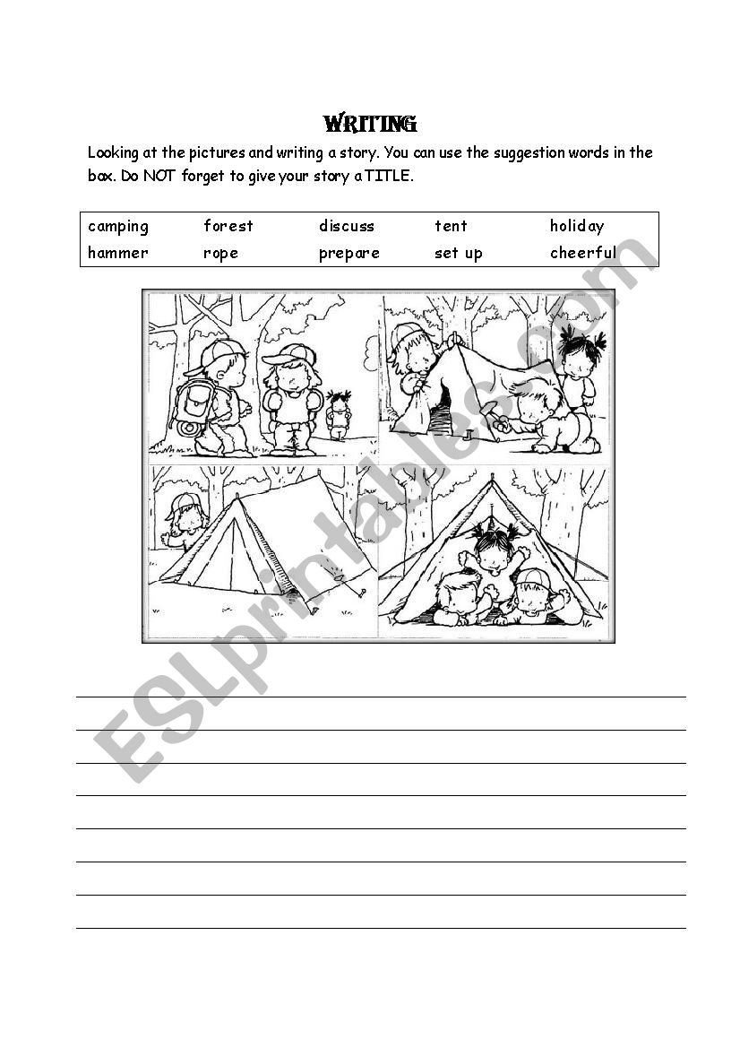 Writing picture story worksheet