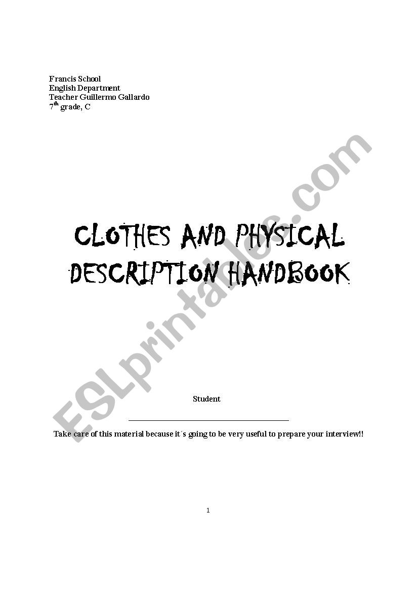 CLOTHES AND PHYSICAL DESCRIPTIONS