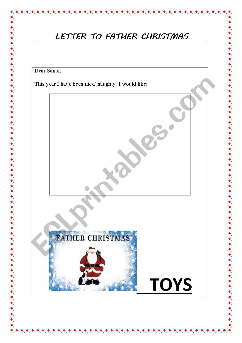 LETTER TO FATHER CHRISTMAS worksheet