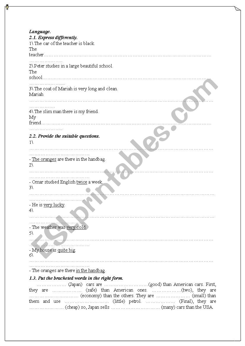 Test worksheet