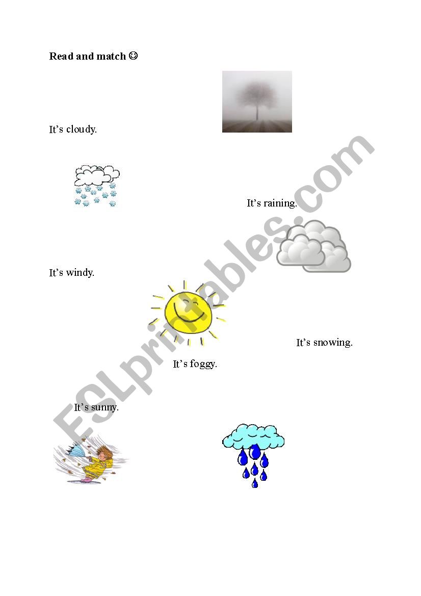 Read and match (weather) worksheet