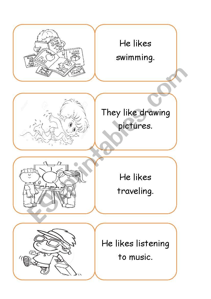 DOMINO GAME - HOBBIES worksheet