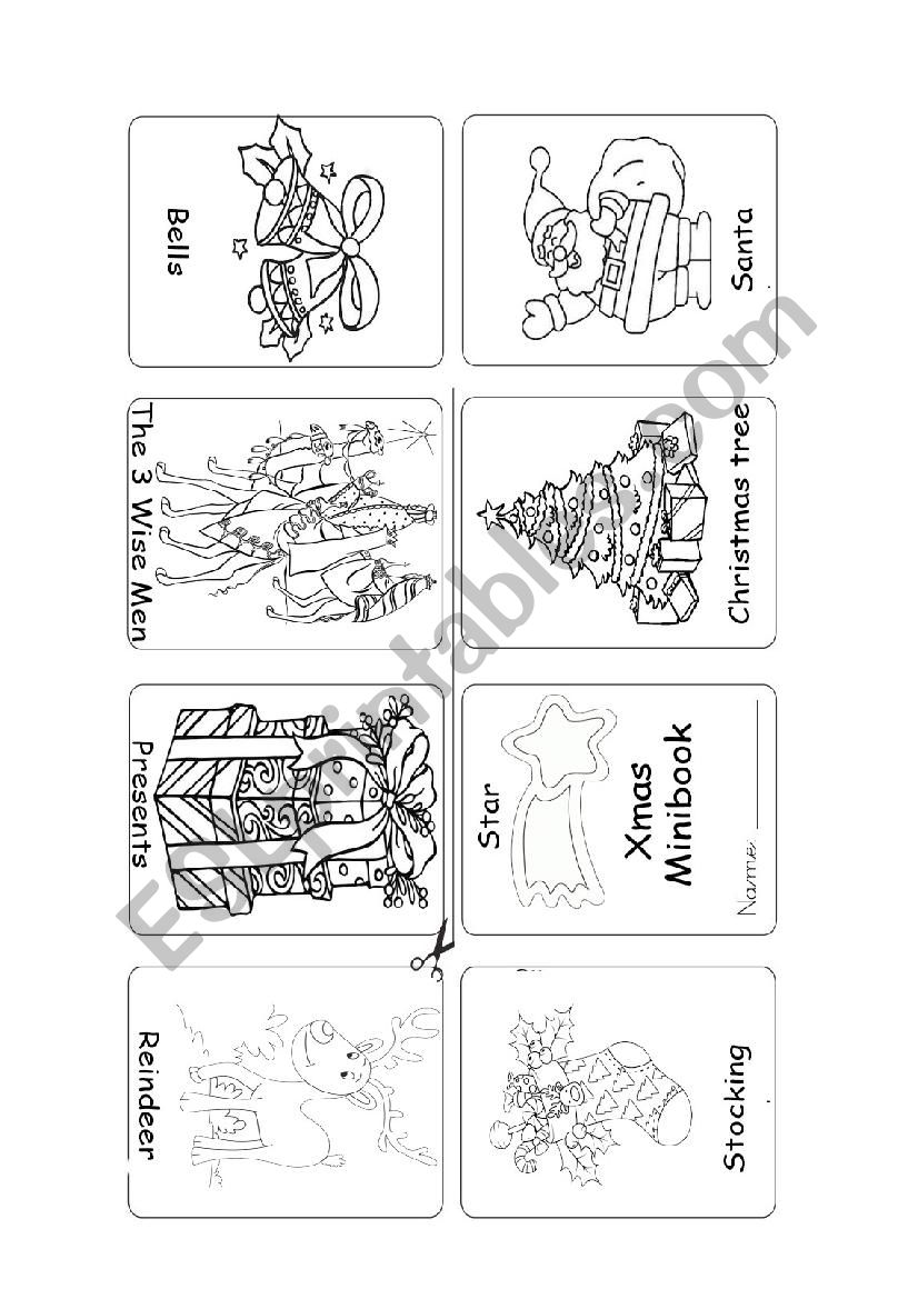 Xmas minibook worksheet