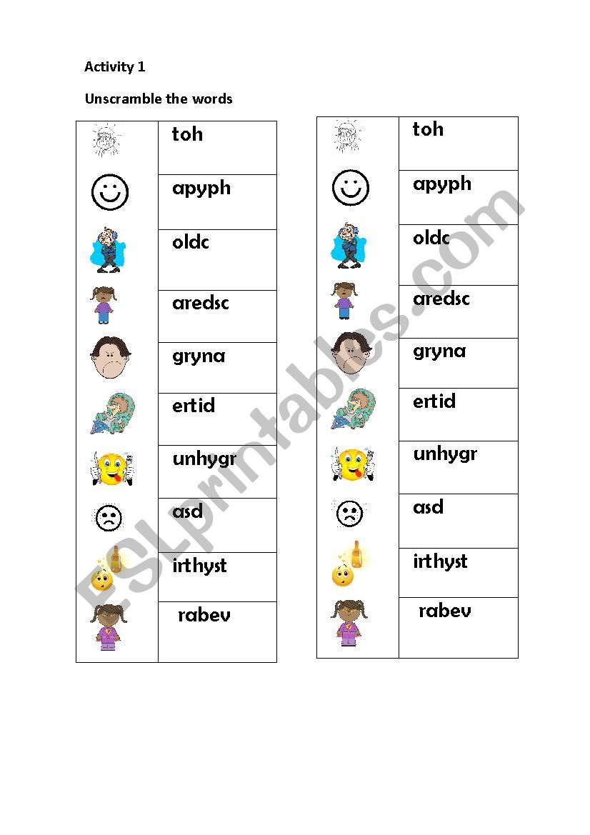 Feelings worksheet