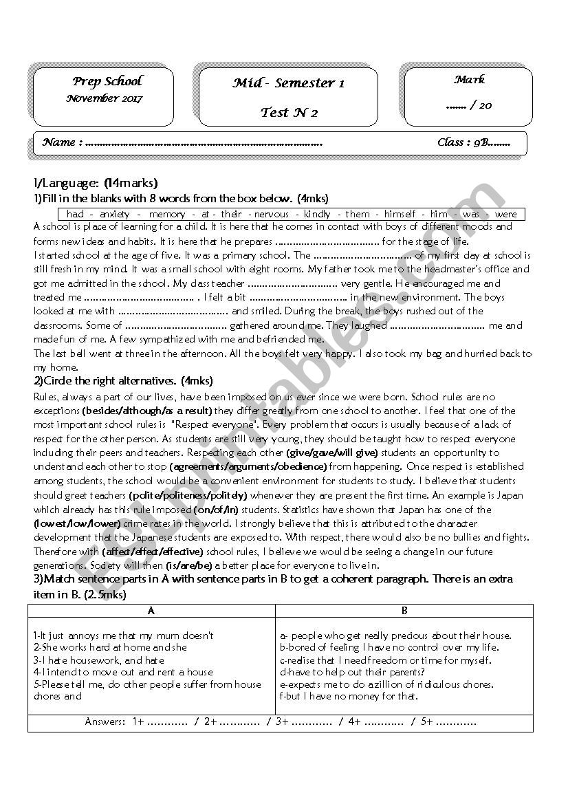 9th MS1T2 worksheet