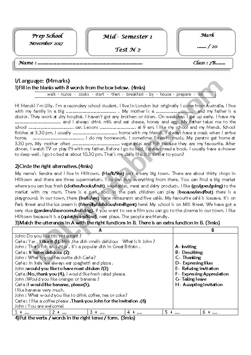 7th MS1T2 worksheet