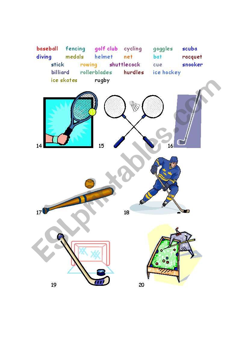 sports (part 3/4) worksheet