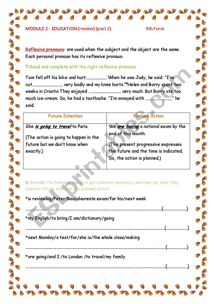 Review Module 2 Education 9th form (Part 2)