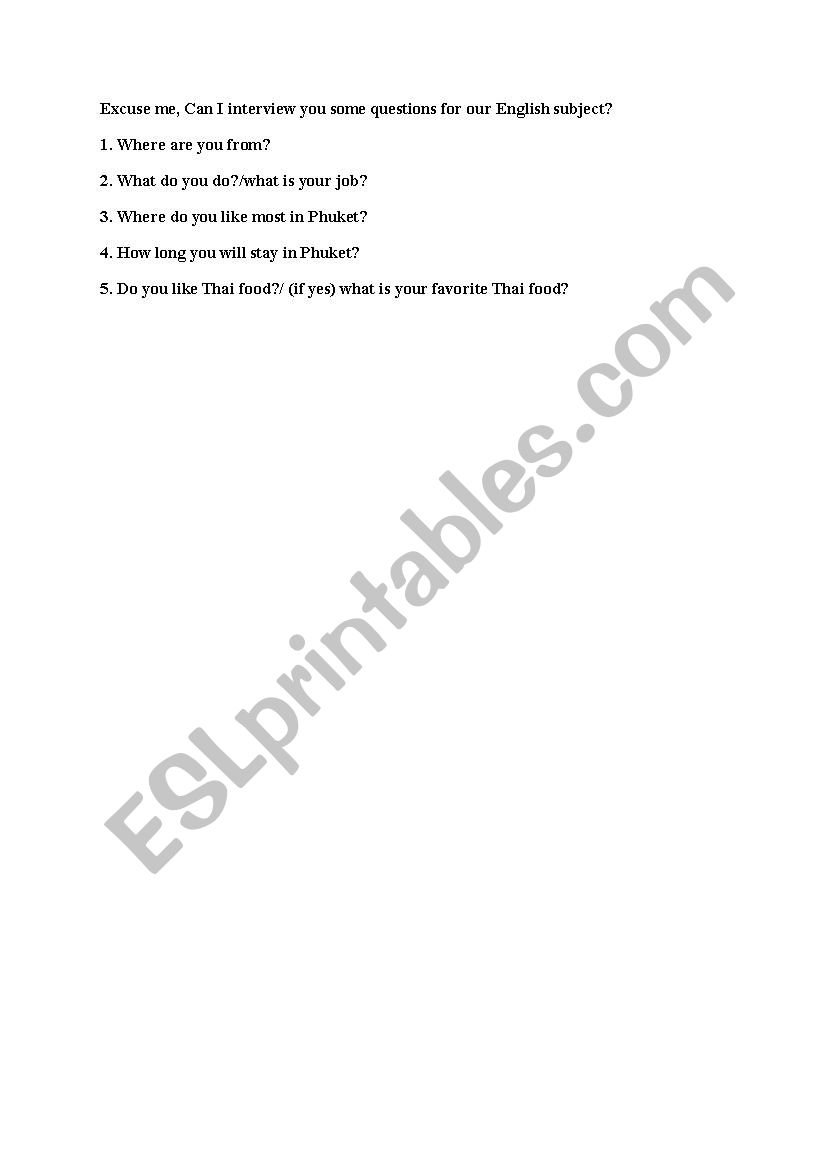 interview  worksheet