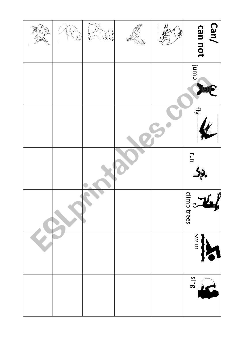 Can or cant worksheet