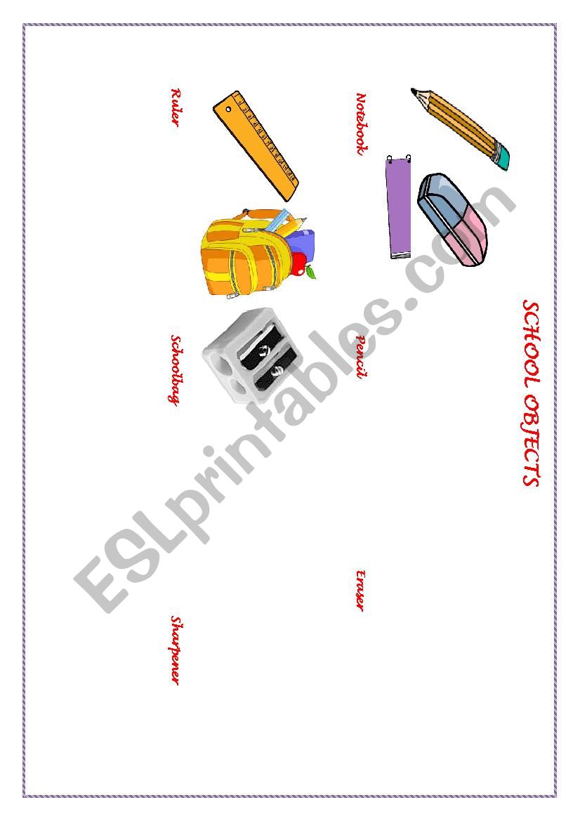 School Objects worksheet