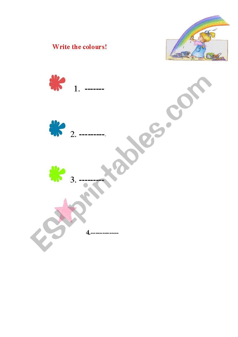 Colours for 1st grade worksheet