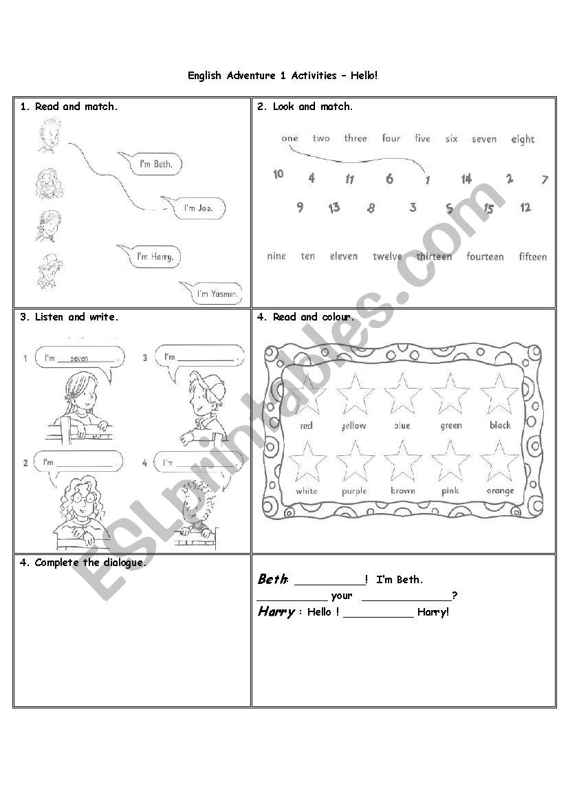 ACTION VERBS worksheet