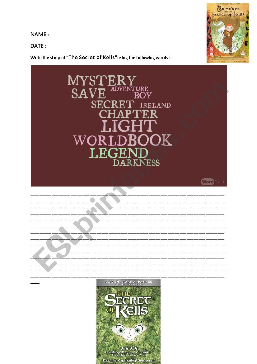 TEST THE SECRET OF KELLS  worksheet