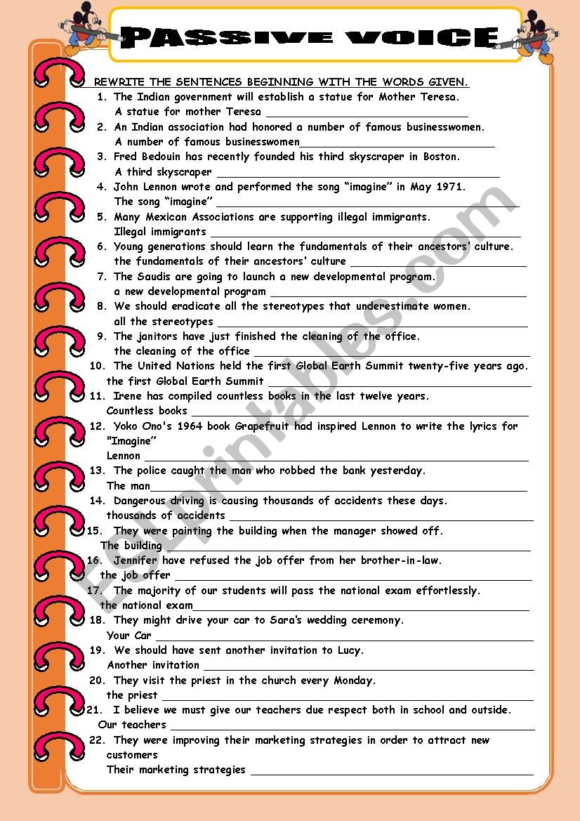 PASSIVE VOICE worksheet