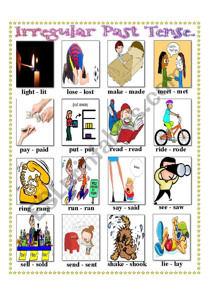 Irregular verbs 3 worksheet