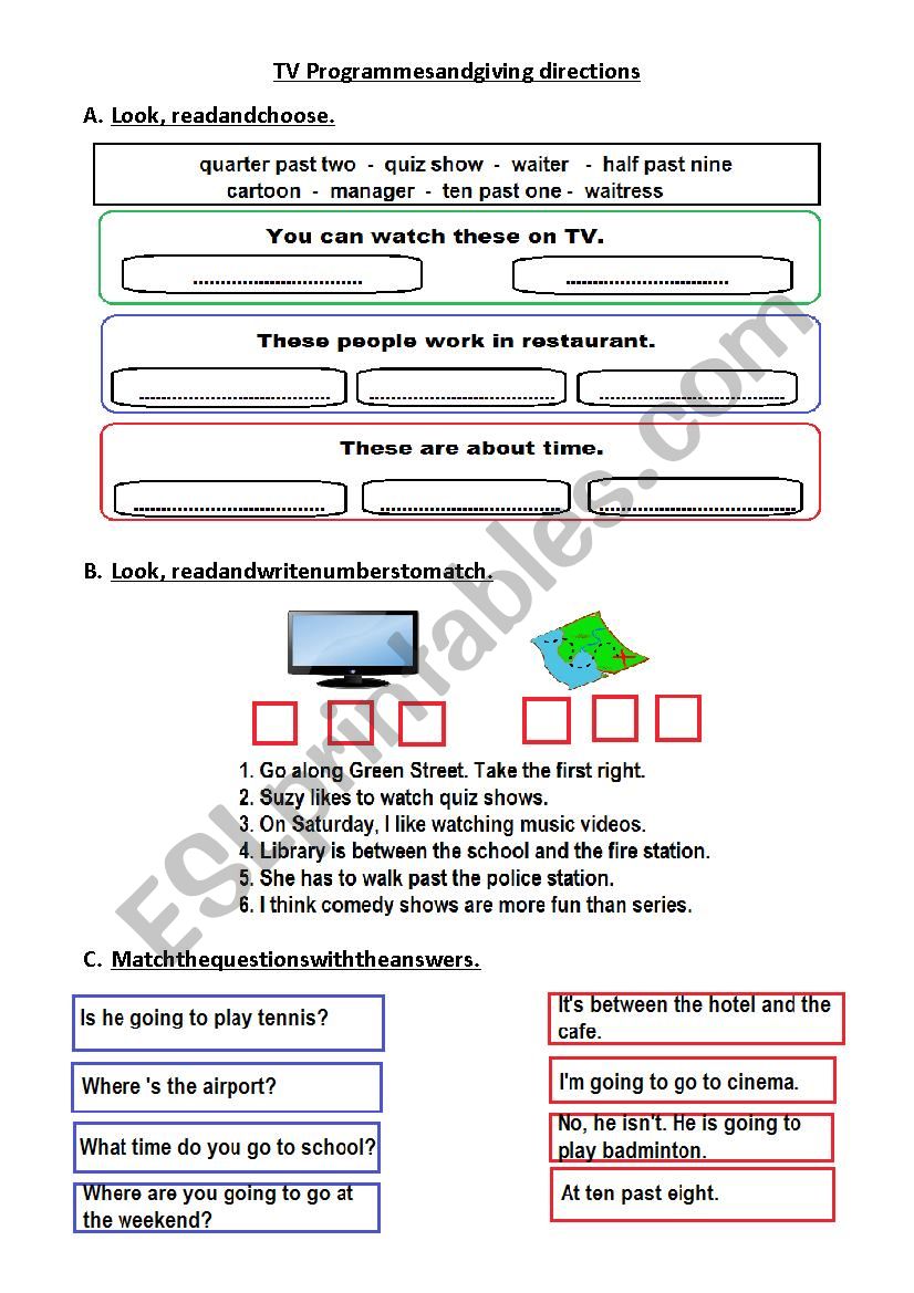 tv programmes and giving directions