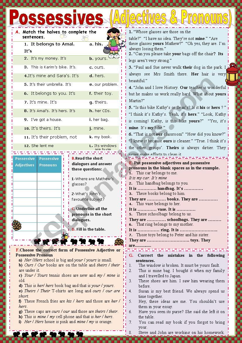 Possessives (Adjectives and Pronouns)