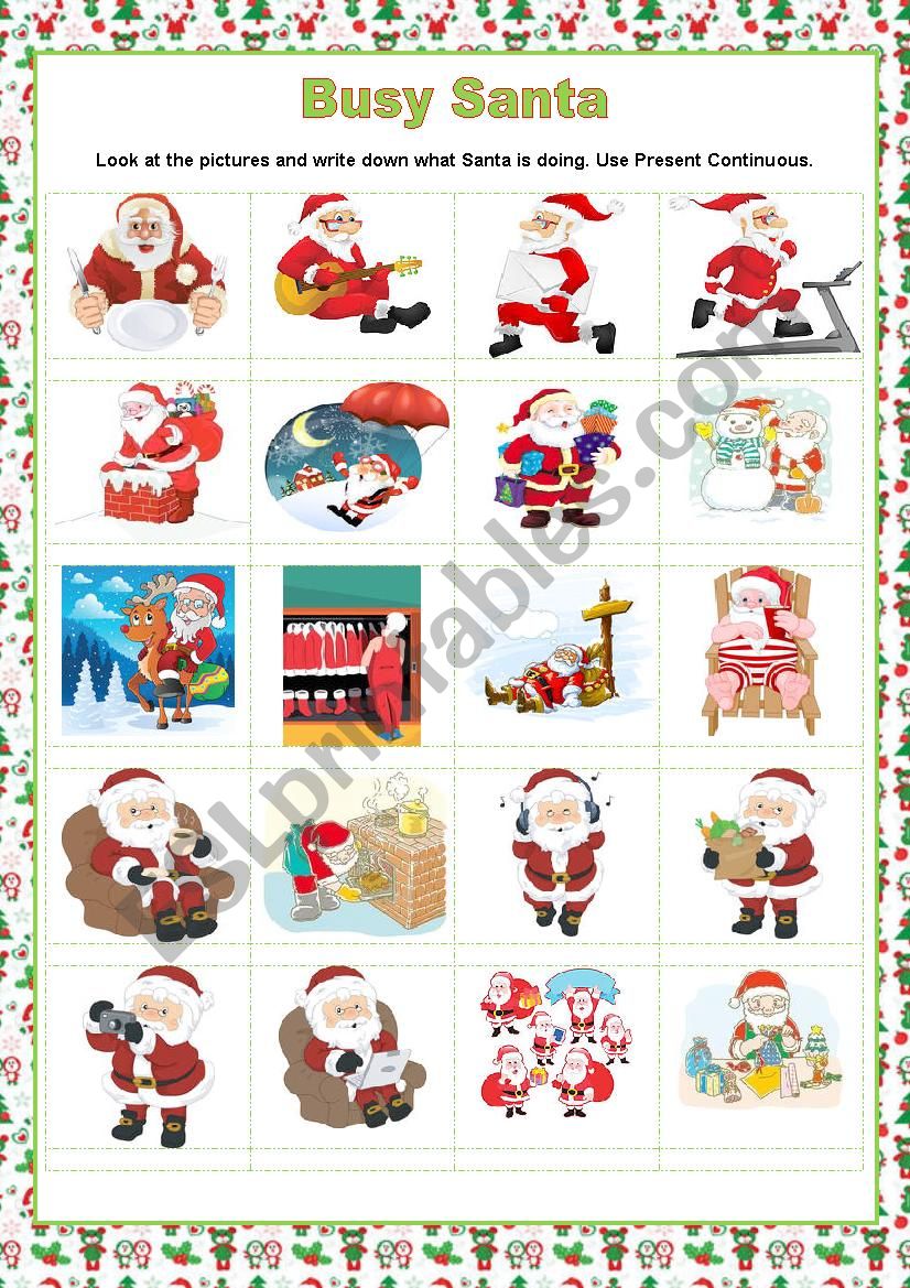 Busy Santa worksheet