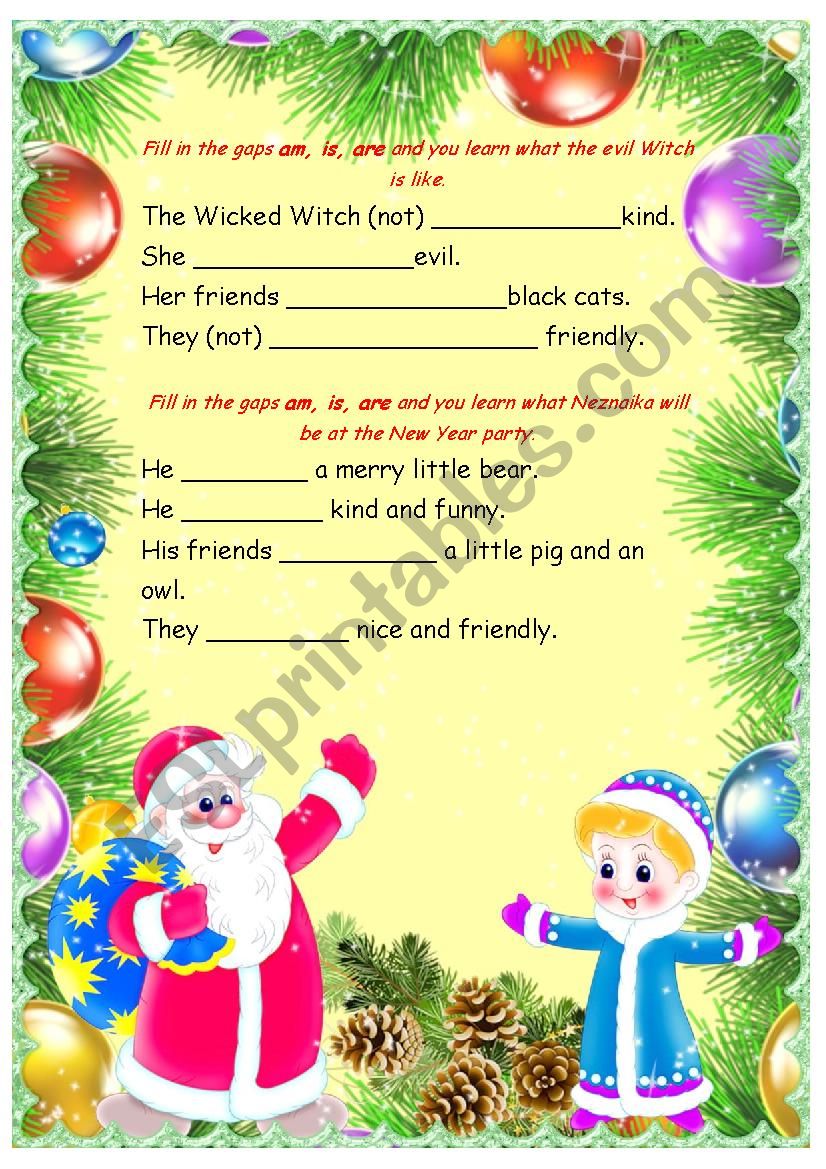 New Year worksheet