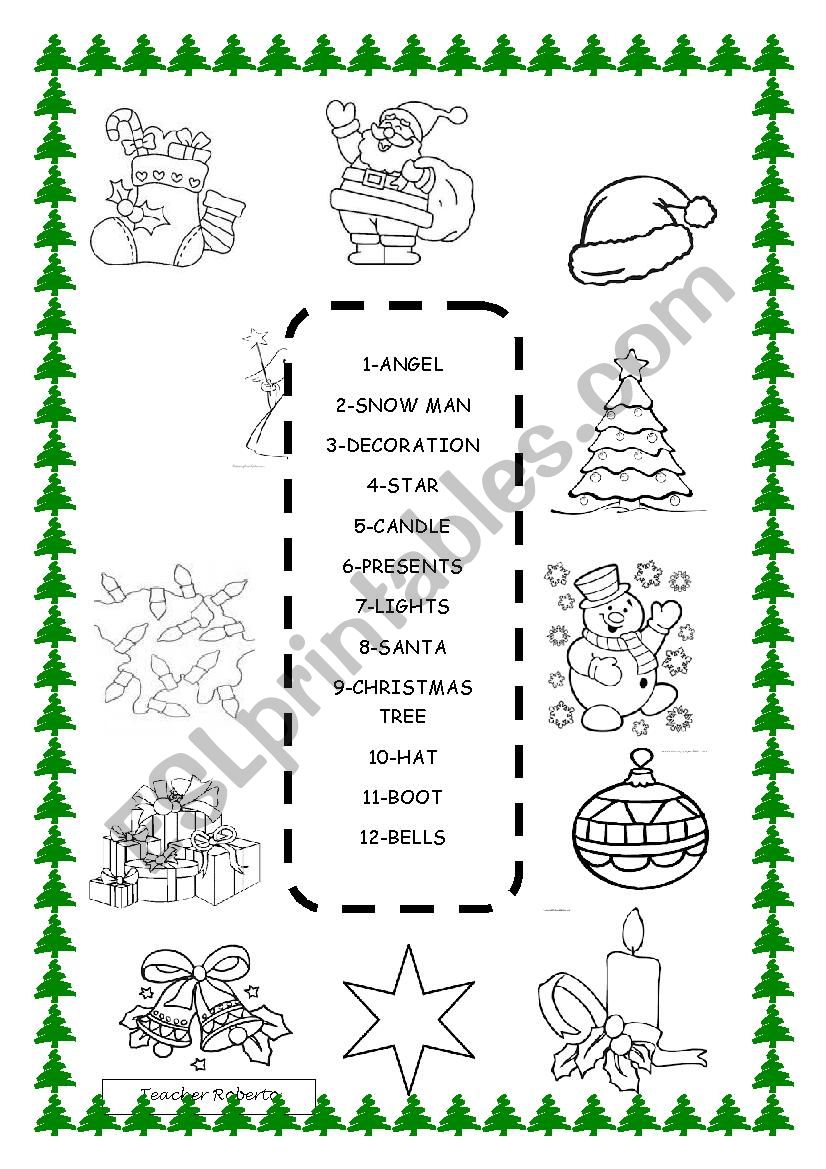 christmas objects-christmas activity