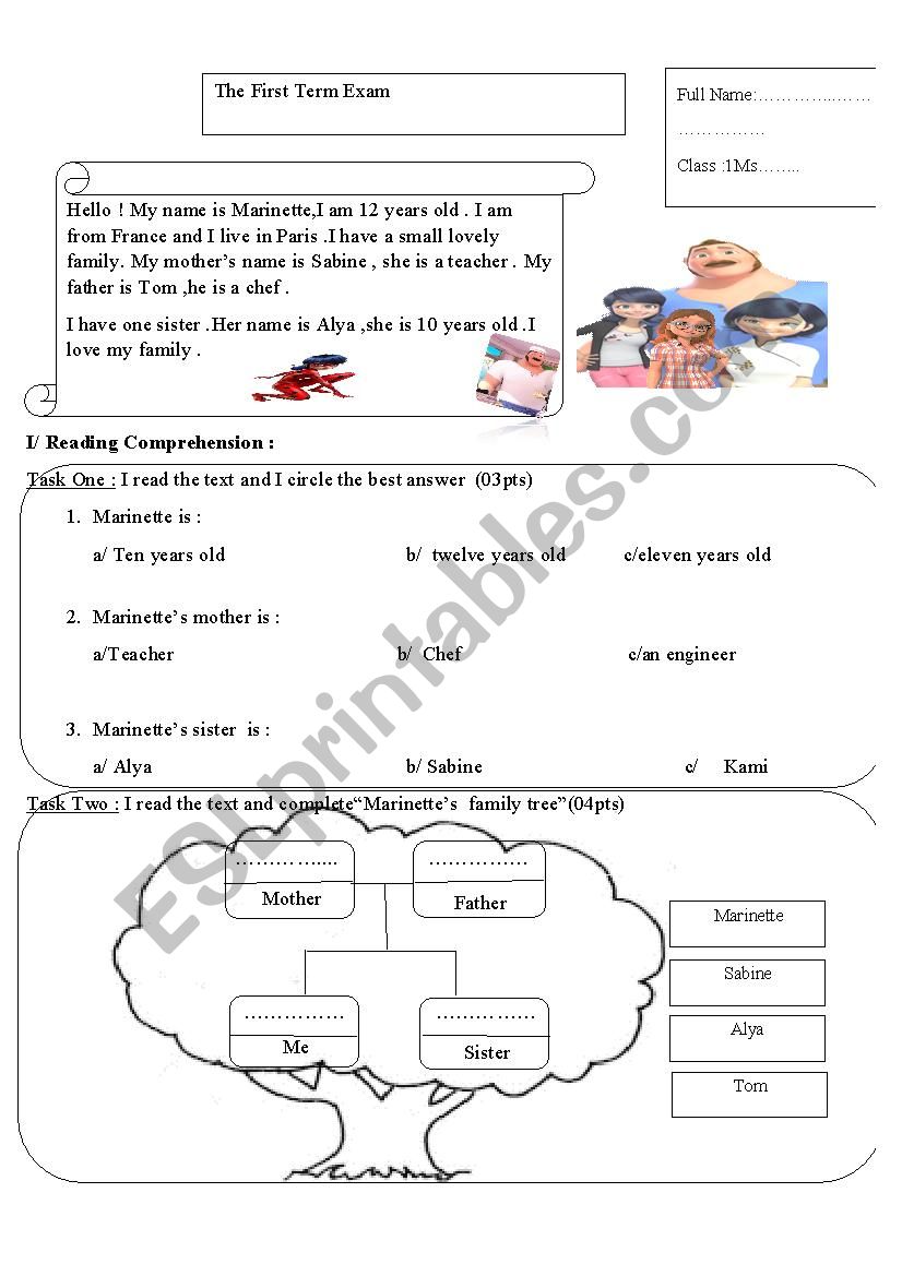 Family  worksheet