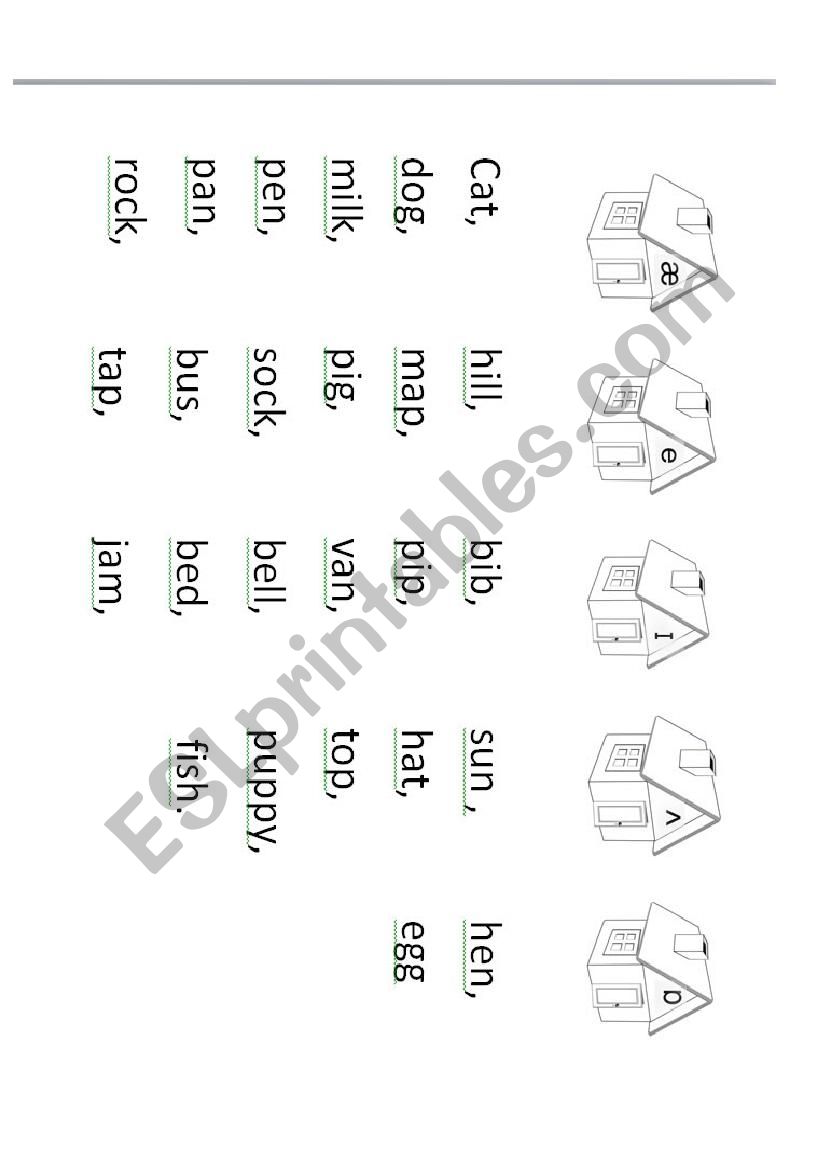 match the words and sound houses 