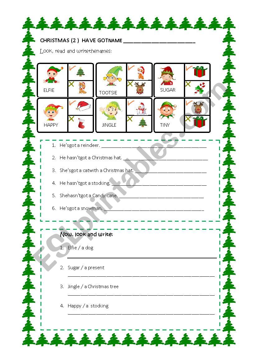 CHRISTMAS HAVE GOT (2) worksheet