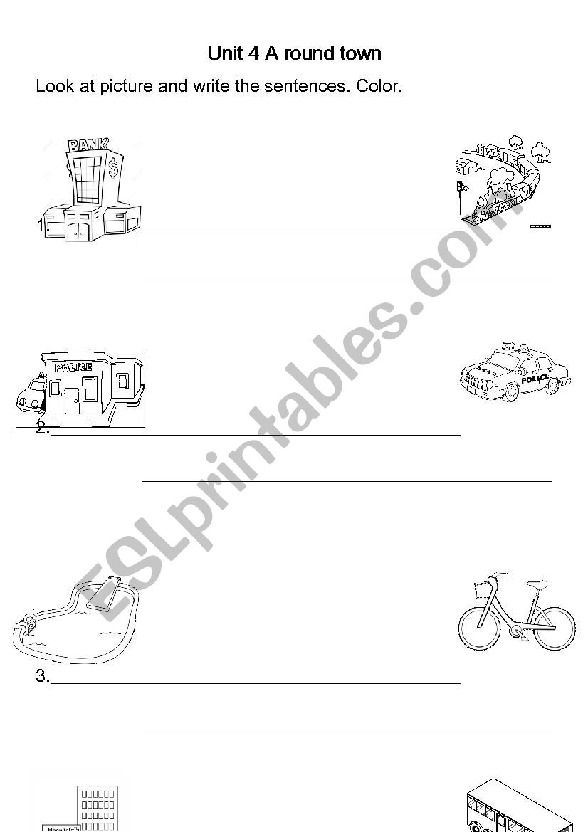 Around Town worksheet