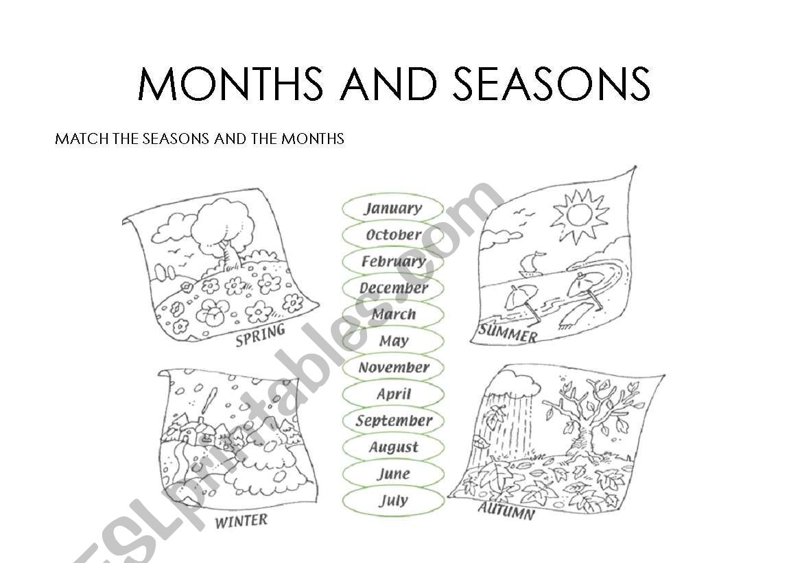 months and seasons worksheet