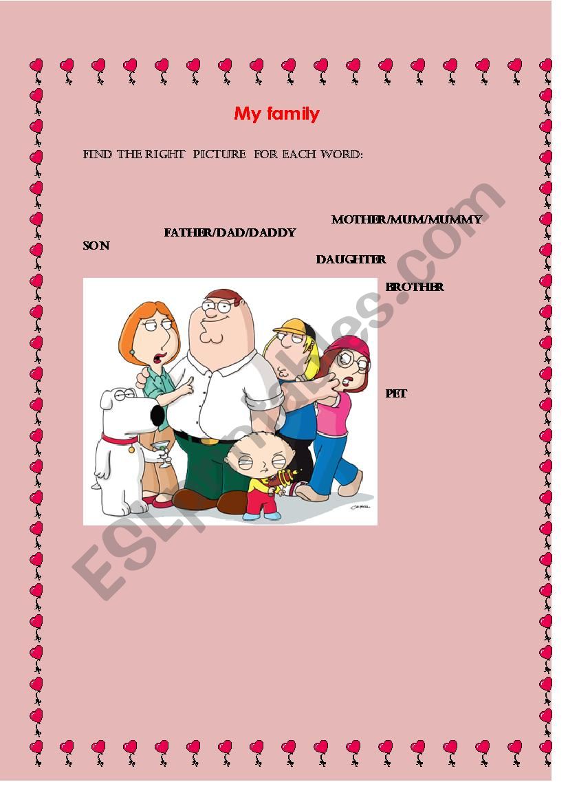 Family worksheet