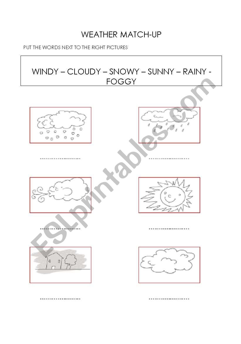 weather match up worksheet