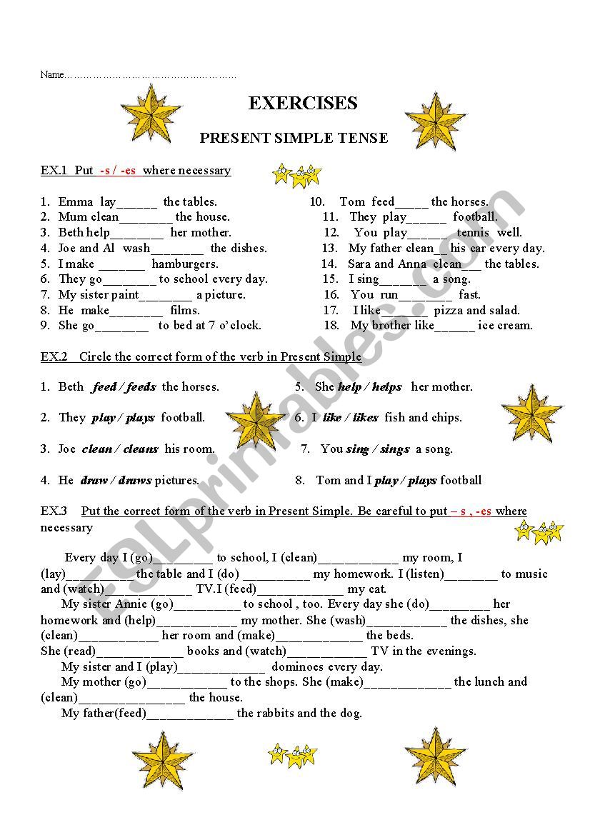 Simple Present  worksheet