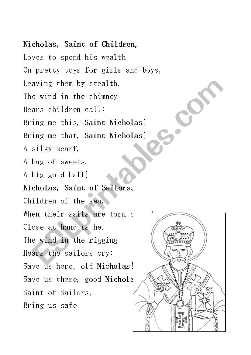 Classical Saint Nicholas Day Poem