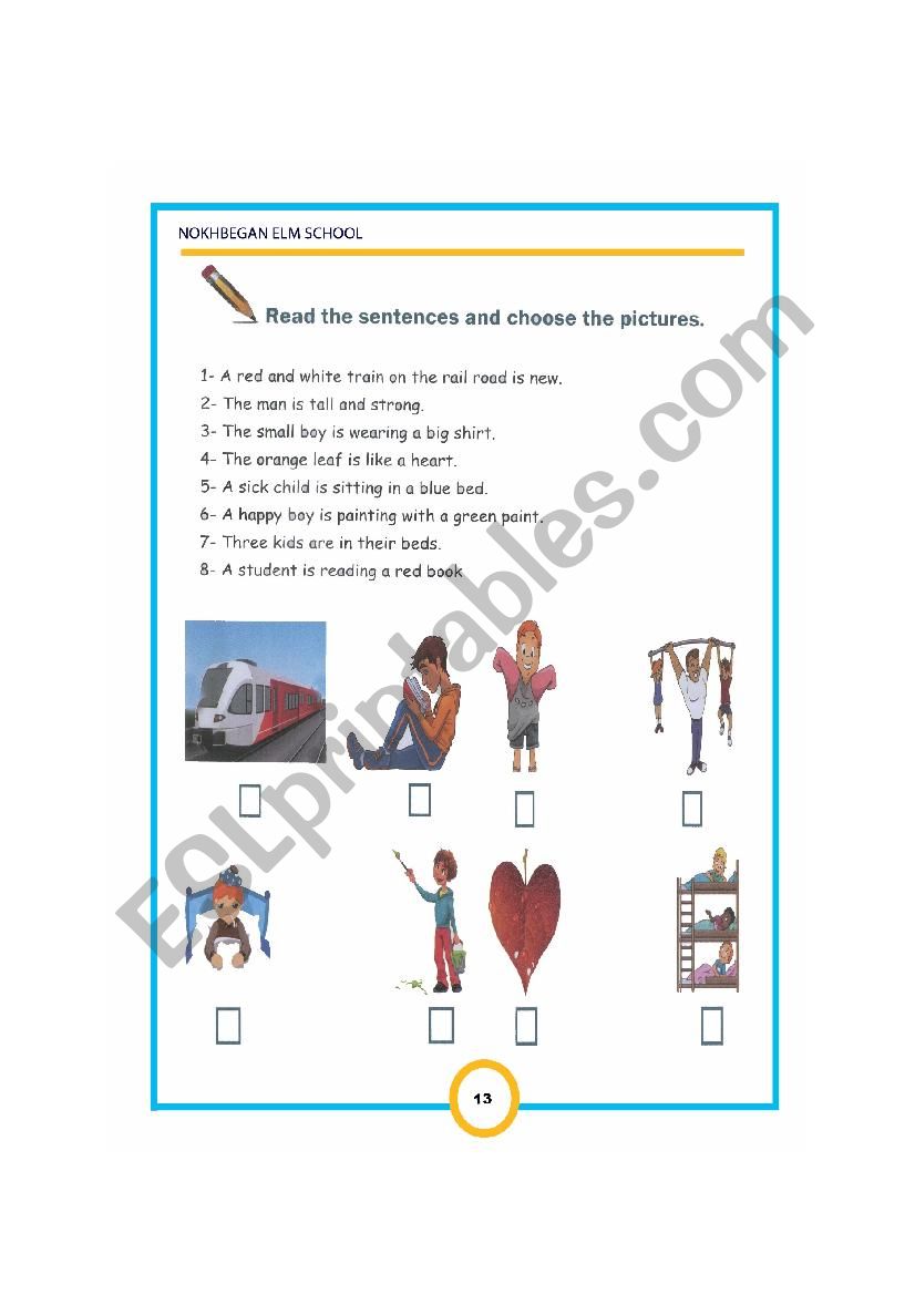 reading comprehension worksheet