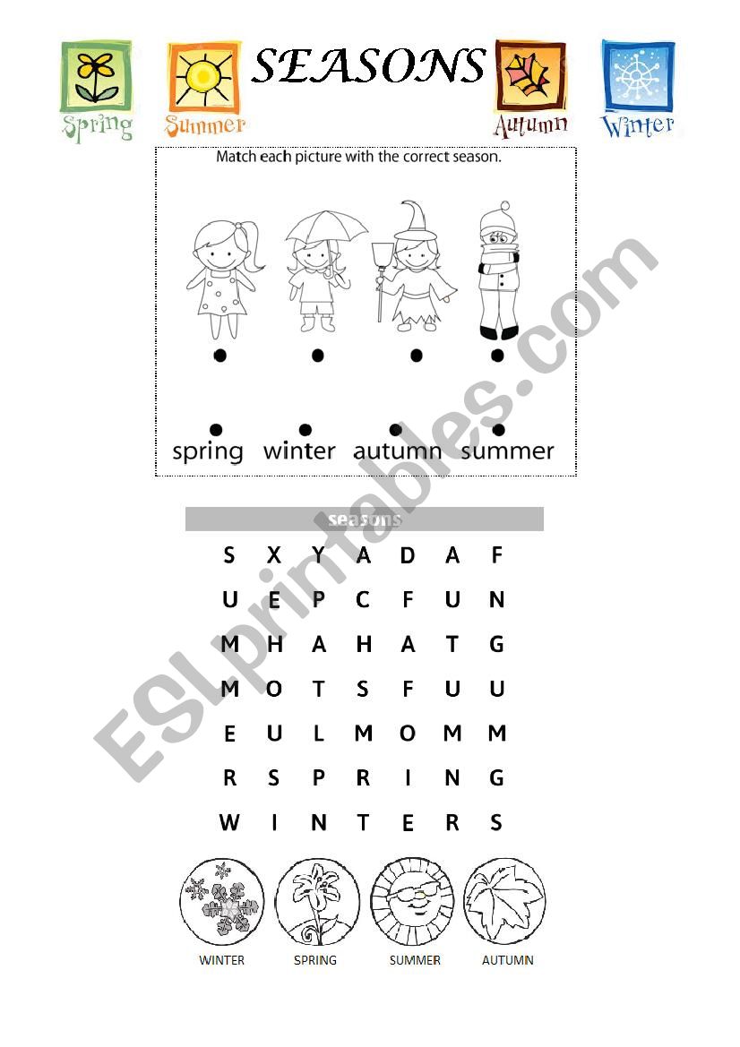 4 Seasons worksheet